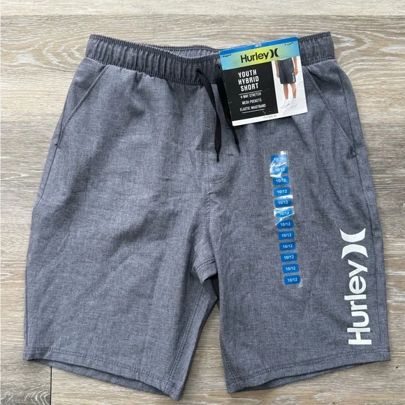 NWT Boys Gray Hurley Hybrid Shorts 10/12 - Picture 1 of 3